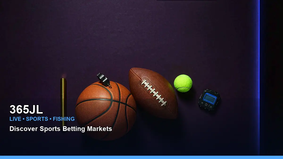 365JL online sports betting and casino interface shown in a clean equipment flatlay