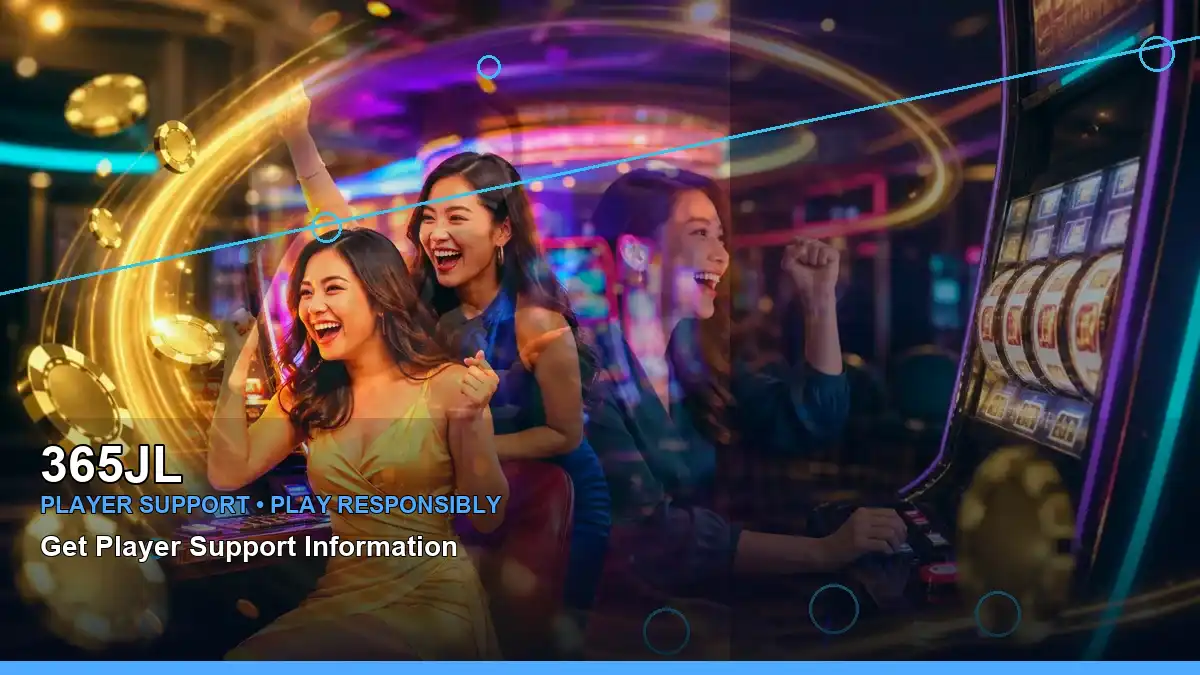 365JL duo slot game artwork featuring an adult Filipina casino host in a right-diagonal composition