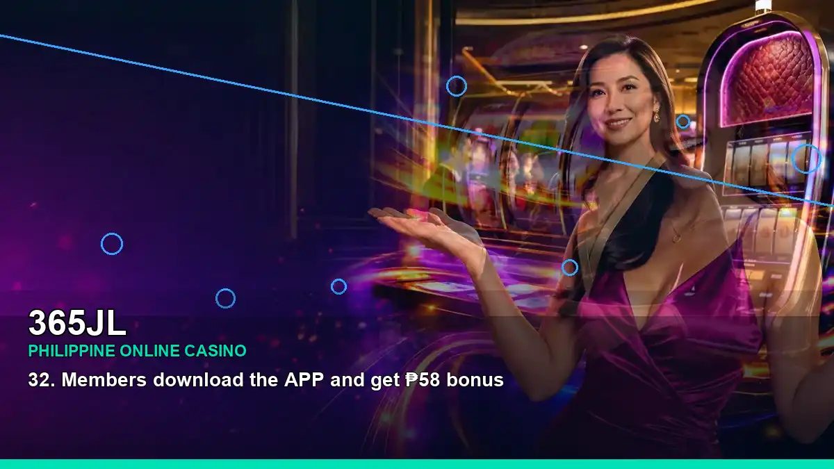 A wide view of the 365JL Philippines casino experience with a mobile casino app and an adult Filipina casino host